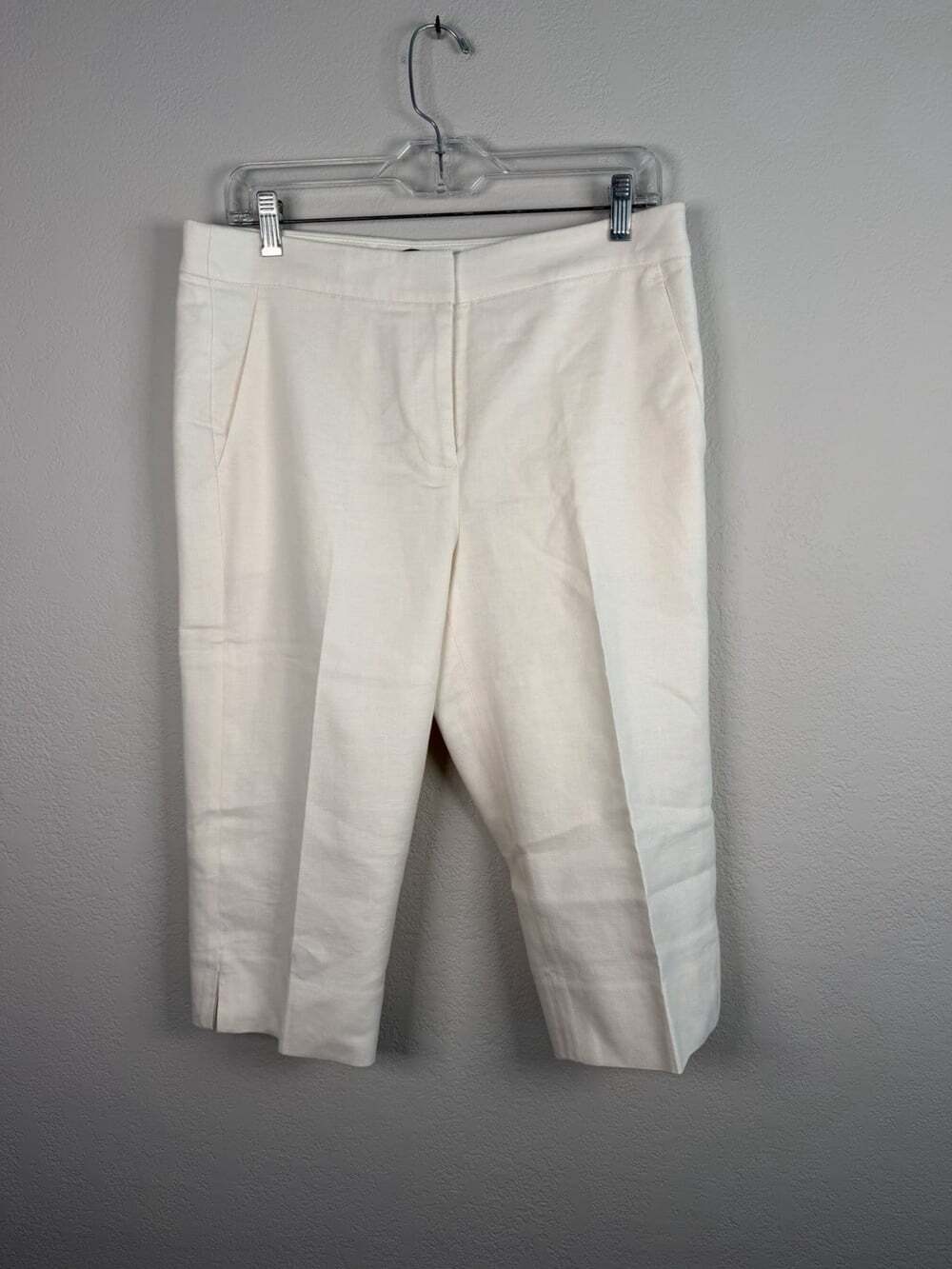 J Crew Kate Pants Cropped Size 8 Pants Ankle Pedal Pusher Capri Ivory White